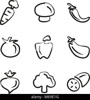 Pflanzliche Symbole Freehand Stock Vektor