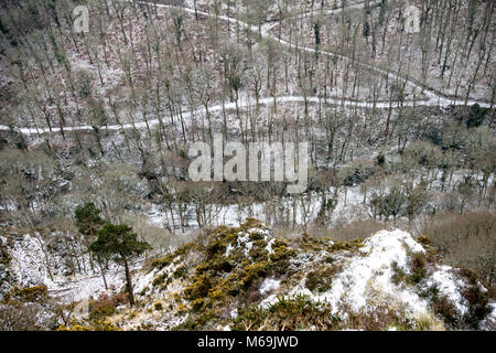 Die Auswirkungen des Tieres aus dem Osten Sturm auf Dartmoor, Großbritannien 1. März 2018 Stockfoto