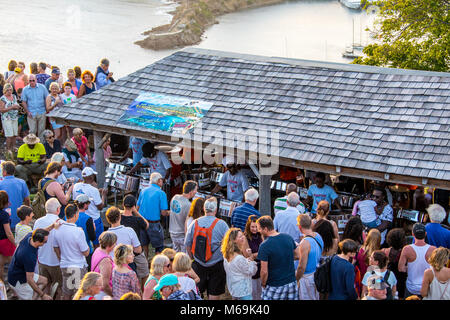 Steelpan trommeln Shirley Heights Sonntag BBQ, Antigua Stockfoto