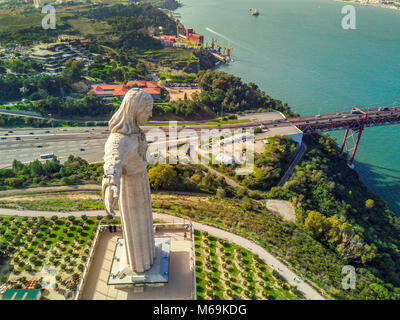 Jesus Christus Denkmal von Tejo in Lissabon, Portugal Stockfoto