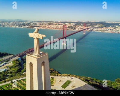 Jesus Christus Denkmal von Tejo in Lissabon, Portugal Stockfoto