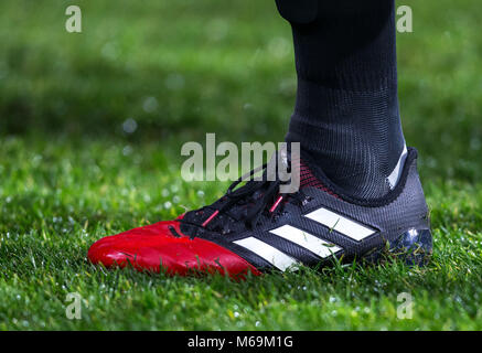 Zlatan Ibrahimovic von Manchester United Nike Fußballschuh vor dem EPL-Premier League Match zwischen West Bromwich Albion und Manchester United an Stockfoto