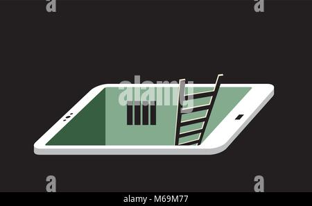 Weg aus der smartphone Internetsucht Stock Vektor