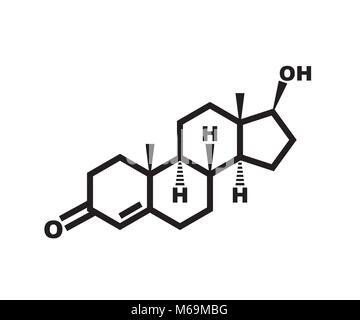 Testosteron - chemische Struktur Stock Vektor