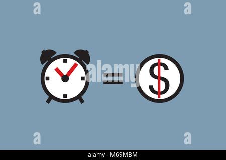 Zeit ist Geld visualisiert Formel Stock Vektor