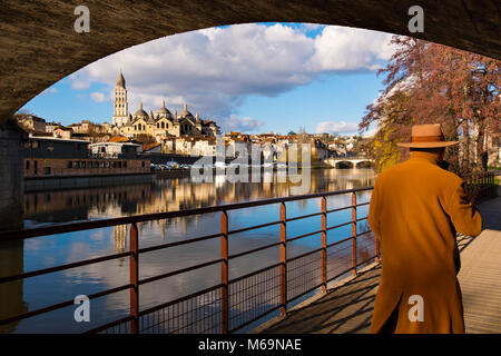 Saint Front Kathedrale, der Pilgerweg nach Santiago de Compostela, UNESCO-Weltkulturerbe, Isle River, Périgueux. Dordogne, Aquitaine. Frankreich, europ. Stockfoto