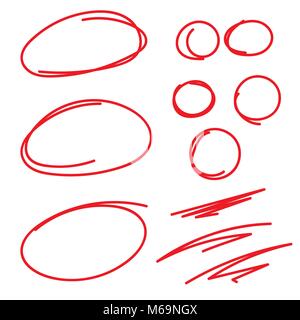 Roter Kreis Einstufung von Marken mit Swoosh Fühlen - Kennzeichnung bis die Papiere Stock Vektor