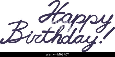 Happy birthday authentische handschriftlichen Text Stock Vektor