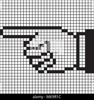 Businesmen ponting Hand - 8bit Computer Grafik Stil Stock Vektor