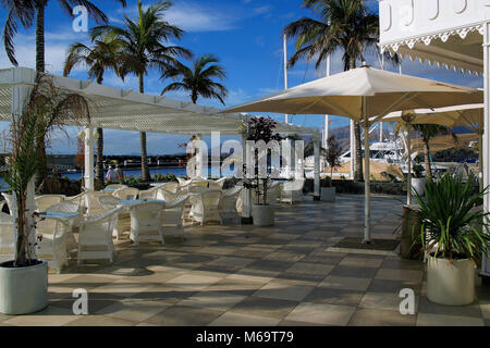 Kanarische Inseln, Lanzarote, Puerto Calero, Restaurant, Stockfoto