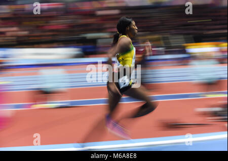 Birmingham, Großbritannien. 02 Mär, 2018. Tovea Jenkins von Jamaika bei 400 Meter bei World indoor Leichtathletik Meisterschaft 2018, Birmingham, England. Ulrik Pedersen/CSM Credit: Cal Sport Media/Alamy leben Nachrichten Stockfoto