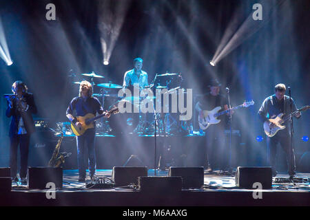 Wroclaw, Polen. 27. Februar, 2018. Konzert der Band Dire Straits Erfahrung. Stockfoto