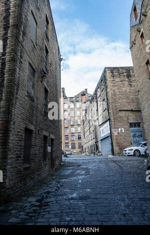 Alte Lagerhäuser aus Thornton Road in Bradford, West Yorkshire, England Stockfoto