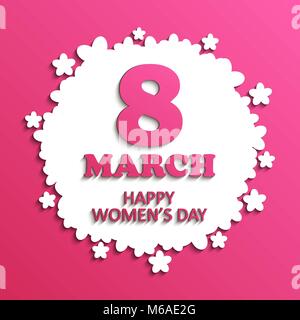 8. März. Internationaler Tag der Frau Grußkarte. Vector Illustration. Stock Vektor