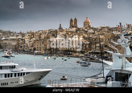 Hafen, Vittoriosa, Malta, Europa. Stockfoto