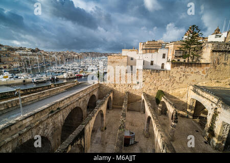 Hafen, Vittoriosa, Malta, Europa. Stockfoto