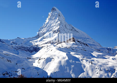 Matterhorn 4478 m, Zermatt, Mattertal, Wallis, Schweiz Stockfoto