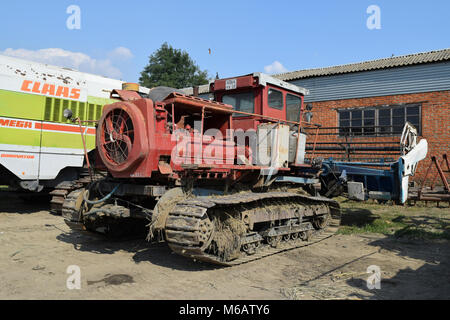 Russland, Poltavskaya Dorf - 6. September 2015: Erntemaschinen Landmaschinen Mähdrescher Stockfoto