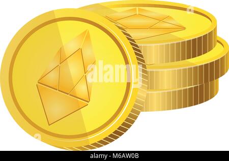 EOS virtuelles Geld Währung Stock Vektor