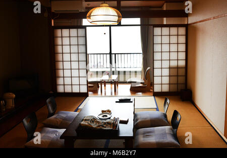 Ein japanisches Ryokan in Obama Onsen in Kyushu, Japan. Stockfoto