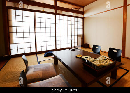 Ein japanisches Ryokan in Obama Onsen in Kyushu, Japan. Stockfoto