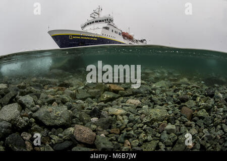 National Geographic Explorer in der Antarktis Stockfoto