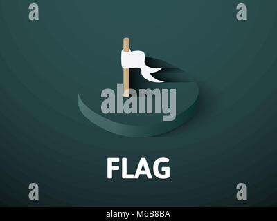 Flagge isometrische Symbol Farbe Hintergrund isoliert Stock Vektor