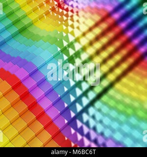 Bunte Regenbogen Linien 3D-Rendering Stockfoto