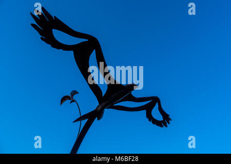 Red Kite Skulptur und penybonc Nant yr Arian Forest Centre in der Nähe von Aberystwyth, Ceredigion, Wales Stockfoto