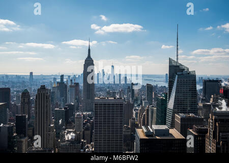 New York City von der Spitze des Felsens Sternwarte, Februar 2018 Stockfoto