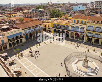 Havanna - Kuba - Dezember 3, 2017: die Altstadt von Havanna Square von oben gesehen Stockfoto