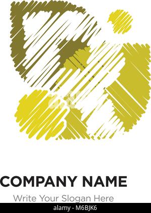 R Schreiben Logo mit Vintage Grunge Design. Zerstörte Zeichnung elegante Schreiben Symbol Vektor, abstrakte Alphabet Schriftzug auf gelben Hintergrund. Stock Vektor
