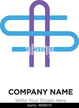 So oder SA Schreiben Logo mit Blau und Lila Linie Elemente. Abstrakte geometrische Design, elegante Alphabet Schriftzug. Stock Vektor