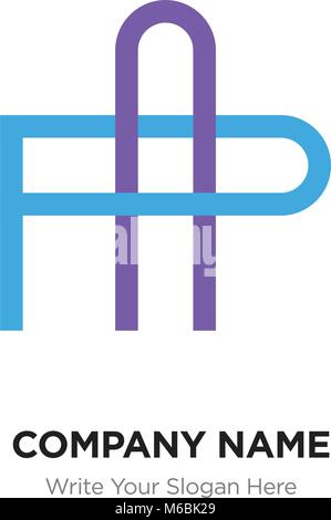 AP- oder PA-Letter Logo mit Blau und Lila Linie Elemente. Abstrakte geometrische Design, elegante Alphabet Schriftzug. Stock Vektor