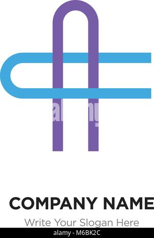 AC oder CA Schreiben Logo mit Blau und Lila Linie Elemente. Abstrakte geometrische Design, elegante Alphabet Schriftzug. Stock Vektor