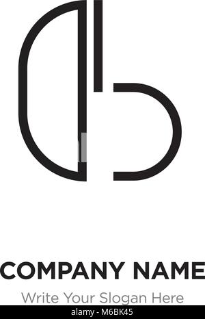 Abstrakte Buchstaben BD, DB-Logo Design Template, Schwarz Alphabet Buchstaben Name des Unternehmens Konzept. Flache dünne Linie Segmente miteinander verbunden Stock Vektor