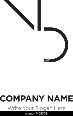 Zusammenfassung schreiben BV, VB-Logo Design vorlage, Schwarz Alphabet Buchstaben Name des Unternehmens Konzept. Flache dünne Linie Segmente miteinander verbunden Stock Vektor