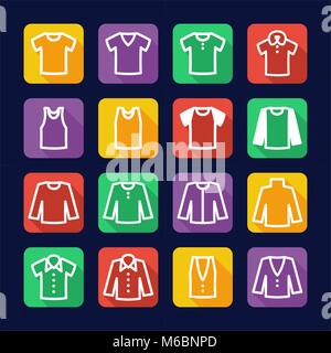 Shirt Symbole, flache Bauweise Stock Vektor