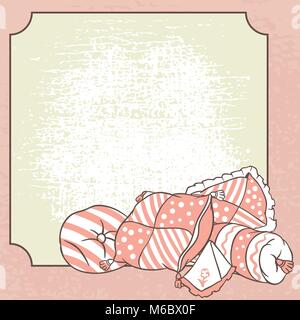 Vektor Kissen Rahmen. Karte für Pyjamaparty Stock Vektor