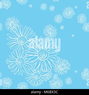 Vector Illustration von Gänseblümchen. (Nahtlose Blumen Muster) Stock Vektor