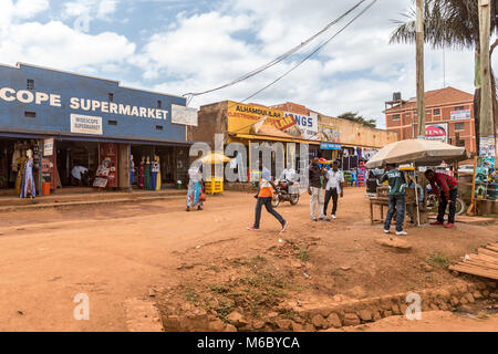 Hoima Dorf auf dem Weg von murchisons Falls National Park zu Kimbale National Park south-west Uganda Afrika Stockfoto