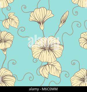Nahtlose Muster mit Hand zeichnen Blumen, Blumen Abbildung Stock Vektor