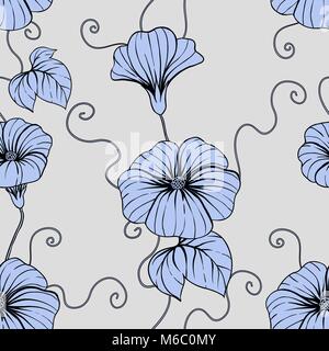 Nahtlose Muster mit Hand zeichnen Blumen, Blumen Abbildung Stock Vektor