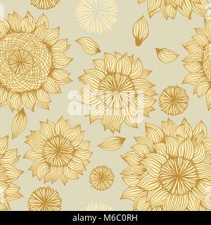 Vector Hintergrund mit Hand gezeichnete Blumen Stock Vektor