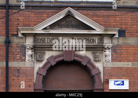 Alte Fabrik Architektur, Cannon Street, Kingston upon Hull, Stockfoto