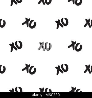 Nahtlose Muster mit xoxo Worte. Stock Vektor
