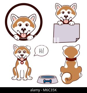 Akita Hund Vektor icon. Stock Vektor