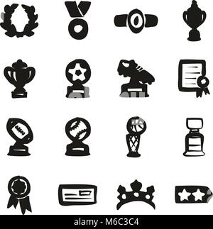 Belohnung oder Preis Symbole Freehand füllen Stock Vektor