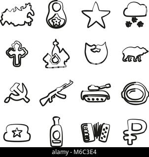 Russland Symbole Freehand Stock Vektor