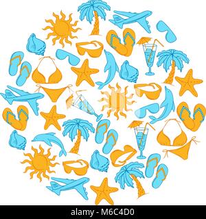 Reisen sie mit der Tourismus Symbole gesetzt Stock Vektor